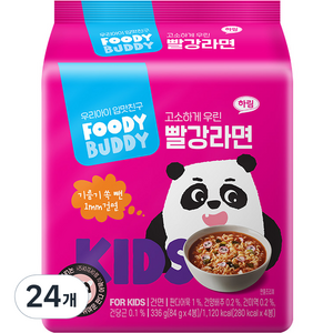 푸디버디 빨강라면, 소고기맛, 84g, 24개