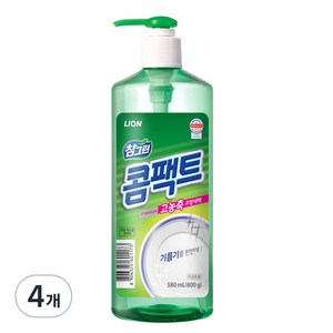 참그린 콤팩트 펌프 주방세제, 600g, 4개