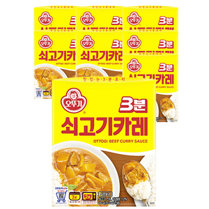 오뚜기3분 쇠고기카레, 200g, 8개