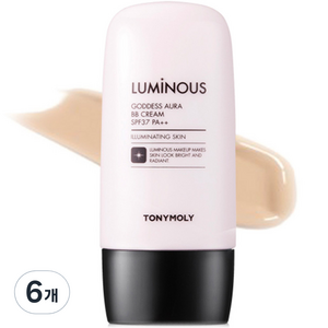 토니모리 루미너스 여신광채 비비크림 SPF37 PA++, 1호 화사한 베이지, 45g, 6개