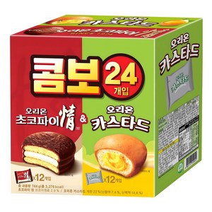 오리온 콤보 초코파이 정 39g x 12p + 카스타드 23g x 12p, 744g, 1세트