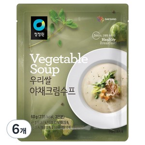 청정원 우리쌀 야채크림수프, 60g, 6개