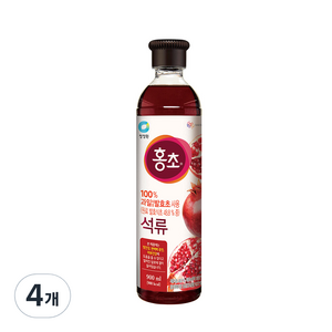 청정원 홍초 100% 자연발효초 사용 석류, 900ml, 4개