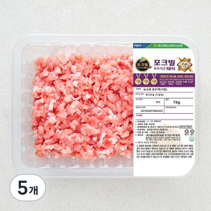 포크빌 한돈 뒷다리살 다짐육 (냉장), 1kg, 5개