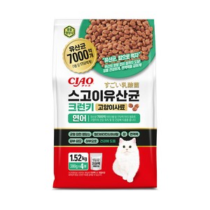 챠오 전연령 고양이 스고이 유산균 크런키 건식사료, 1520g, 1개, 연어