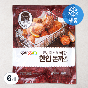 곰곰 두번 튀겨 바삭한 한입 돈까스 (냉동), 500g, 6개