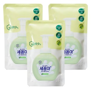 세균아꼼짝마 온더바디 버블 핸드워시 그린허브향 리필, 200ml, 3개