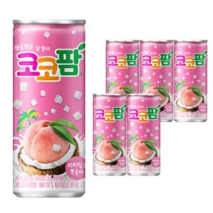 코코팜 피치핑크 복숭아, 240ml, 6개