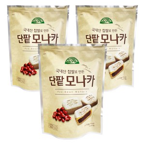OganicStoy 찹쌀로 만든 단팥 모나카, 112g, 3개