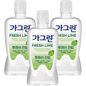 가그린 후레쉬라임 구강청결제, 380ml, 3개