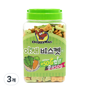 도기맨 강아지 비스켓 SS, 야채맛, 850g, 3개