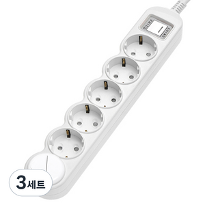 에코파워탭 LED 일반 메인 과부하차단 멀티탭 6구 EPM-L306SA + 안전커버 세트, 1.5m, 3세트