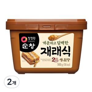 청정원순창 개운하고 담백한 재래식 생된장, 500g, 2개