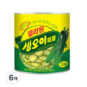 일미푸드 델리원 생 오이피클, 3kg, 6개