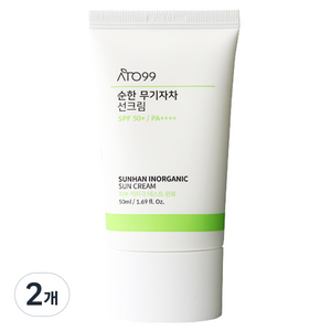 아토99 순한 무기자차 선크림 SPF 50+ PA++++, 50ml, 2개