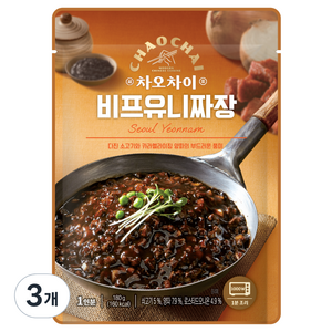 차오차이 비프 유니짜장, 180g, 3개