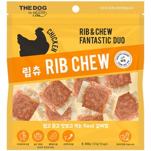 더독 강아지 갈비껌 간식 립츄, 치킨, 250g, 1개