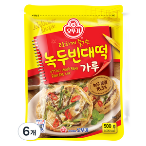 오뚜기 녹두 빈대떡 가루, 500g, 6개