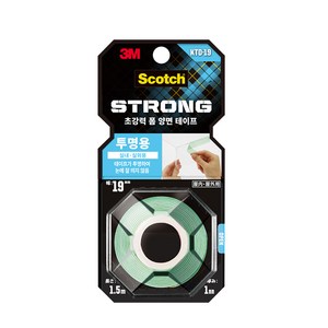 3M 스카치 초강력 투명 폼 양면테이프 19mm x 1.5m, 1개