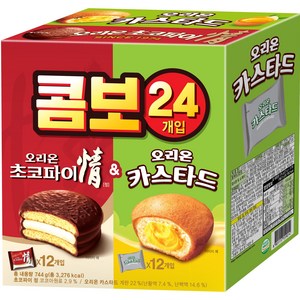 오리온 콤보 초코파이 정 39g x 12p + 카스타드 23g x 12p, 744g, 1세트