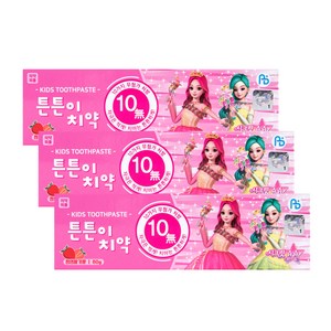 아텍스 시크릿쥬쥬 저불소 튼튼이 키즈치약 딸기향, 80g, 3개