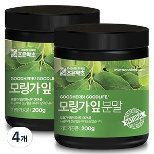 조은약초 프리미엄 모링가 잎가루, 200g, 4개