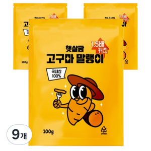 햇살팜 국산 고구마 말랭이, 100g, 9개