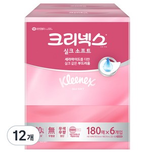 크리넥스 실크소프트 천연펄프 미용티슈 2겹, 6개입, 2개