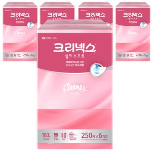 크리넥스 실크 소프트 천연펄프 미용티슈 2겹, 250매, 30개