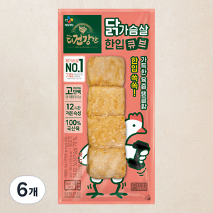 더건강한 닭가슴살 한입큐브, 80g, 6개