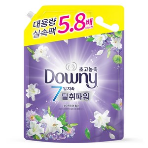 다우니 7일 탈취파워 초고농축 섬유유연제 화이트티와 릴리 대용량 리필, 4.1L, 1개