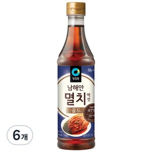 청정원 남해안 멸치액젓 골드, 1kg, 6개