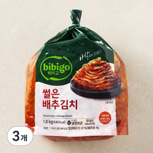 비비고 썰은배추김치, 1.8kg, 3개