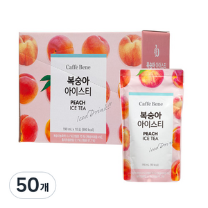 카페베네 복숭아아이스티, 190ml, 50개