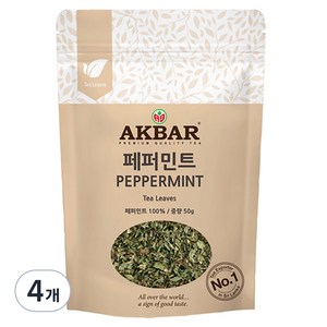 아크바 페퍼민트 허브티 잎차, 50g, 1개입, 4개