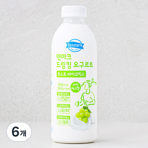 덴마크 드링킹 요구르트 포스트 바이오틱스 샤인머스캣, 750ml, 6개