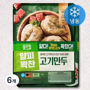 풀무원 얇은피 꽉찬속 고기만두 (냉동), 400g, 6개