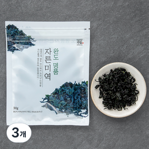 주일 완도명품 자른미역, 3개, 30g