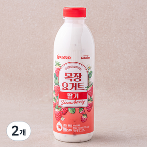 서울우유 신선함이 살아있는 목장요거트 딸기, 750ml, 2개