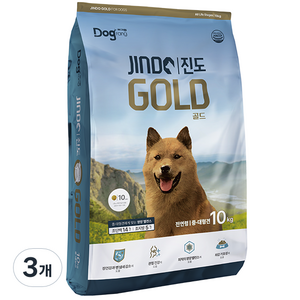 도그랑 생후 3개월 이후 진도골드 건식사료, 닭, 10kg, 3개