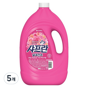 샤프란 실내건조 섬유유연제 핑크 페스티벌, 3.1L, 5개