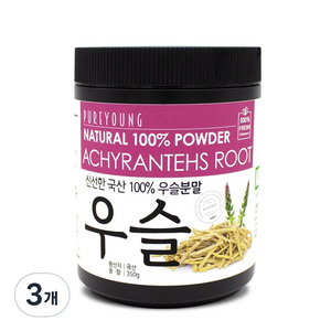 퓨어영 우슬 분말 가루 쇠무릎뿌리, 3개, 350g