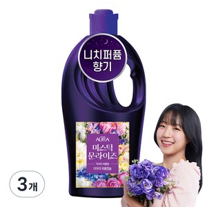 아우라 초고농축 퍼퓸캡슐 섬유유연제 미스틱문라이즈 본품, 1L, 3개