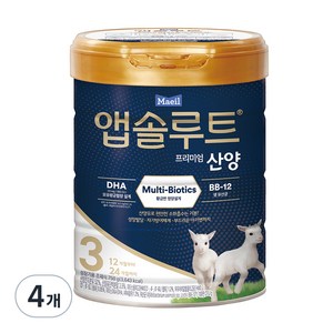 앱솔루트 프리미엄 산양분유 3단계, 750g, 4개