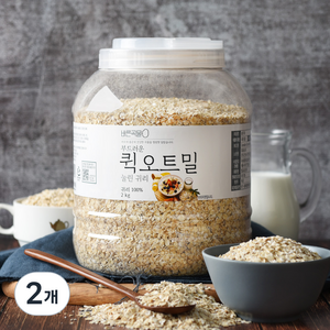 두보식품 바른곡물 부드러운 퀵오트밀, 2kg, 2개