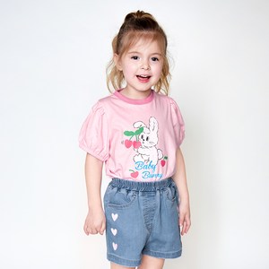 마리앤모리 여아용 베이비 버니 체리 티셔츠