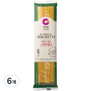 청정원 이탈리아 정통 스파게티면, 500g, 6개