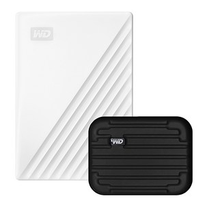 WD My Passpot 휴대용 외장하드 + 파우치, 2TB, 화이트