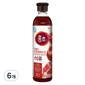 청정원 홍초 100% 자연발효초 사용 석류, 900ml, 6개