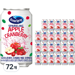 오션스프레이 스파클링 애플 크랜베리 탄산음료, 345ml, 72개